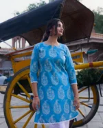 Women Blue Printed Kurta